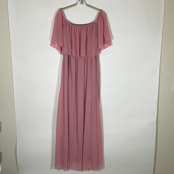 SHEIN Curve Pink Maxi Off the Shoulder Dress, Plus Size 2XL #452 - Picture 1 of 12